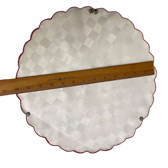 VTG Christmas Fabric Dinner Roll Cozy Holder Liner Embroidered Red Green Candle - Picture 7 of 7